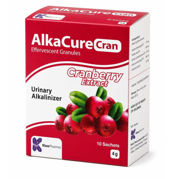 AlkaCure Cran cranberry effervescent sachets pack