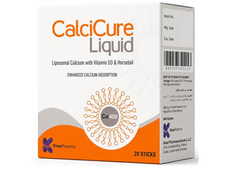 CalciCure liposomal calcium sachets pack