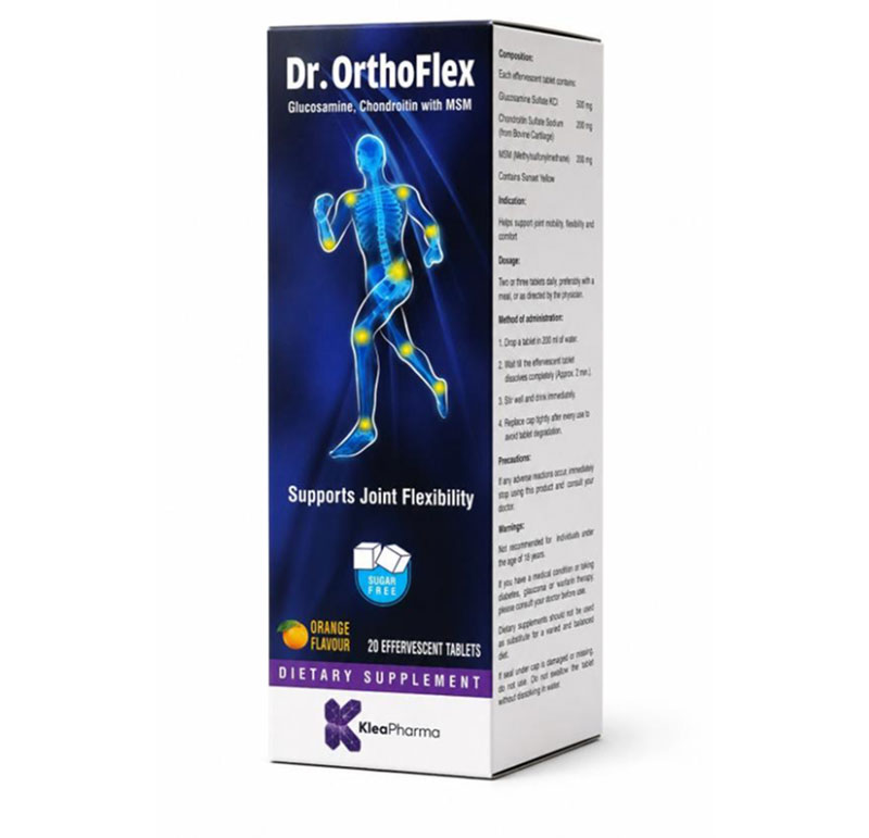 Dr OrthoFlex glucosamine and chondroitin effervescent tablets pack