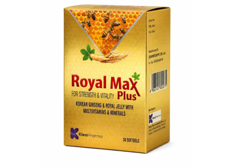 Royal Max Plus ginseng and royal jelly soft-gels pack